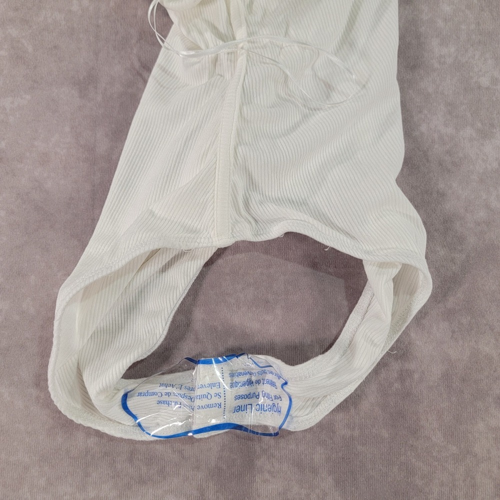 Superdown Womens One Shoulder Ribbed Cutout Bodysuit White XS NWT - Picture 6 of 7
